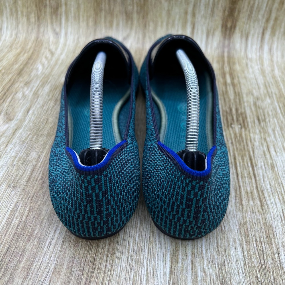 Rothy's The Point Women's 8.5 Spruce Python Geometric Knit Pointed Toe Flats - Picture 4 of 10
